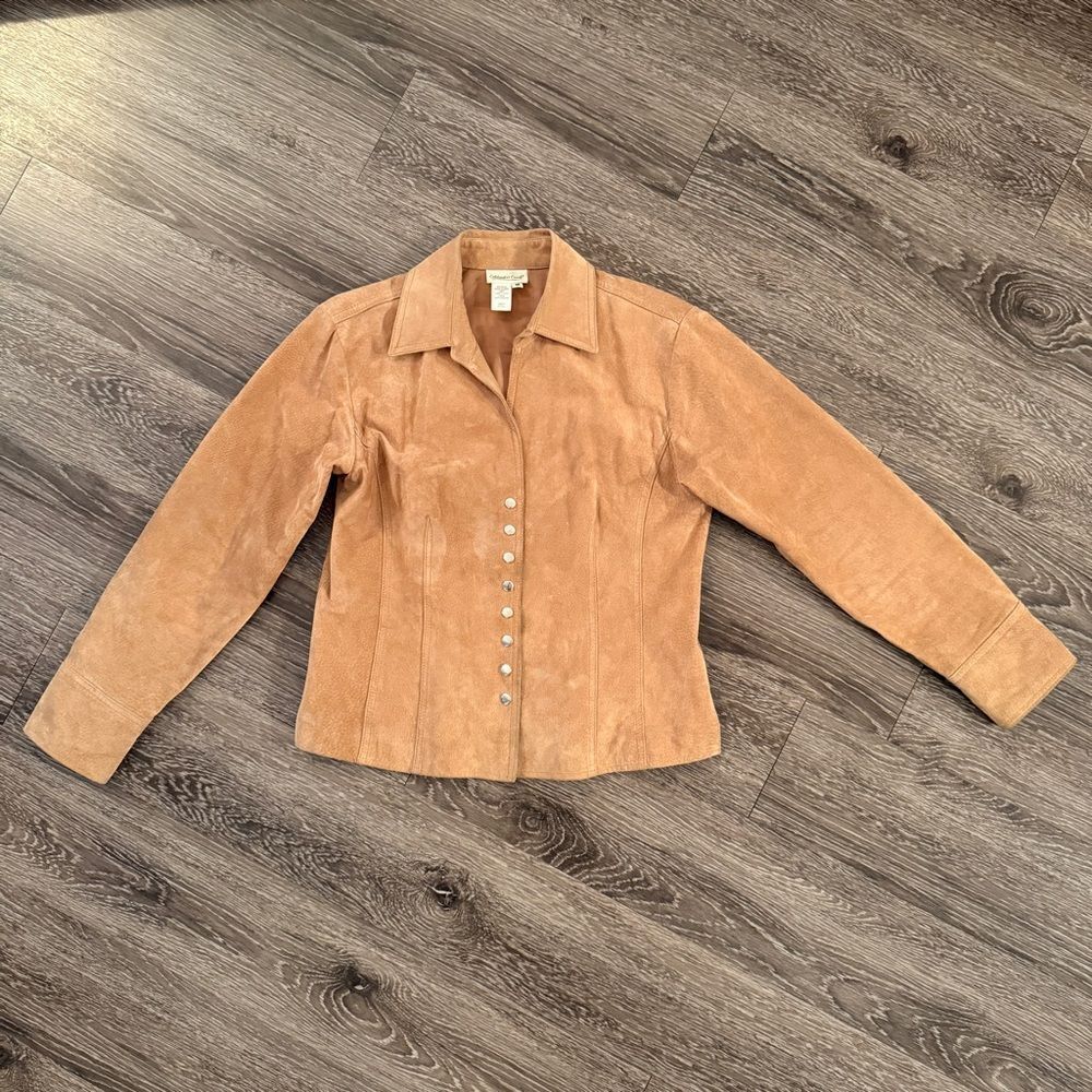 Coldwater Creek Leather Snap Button Jacket